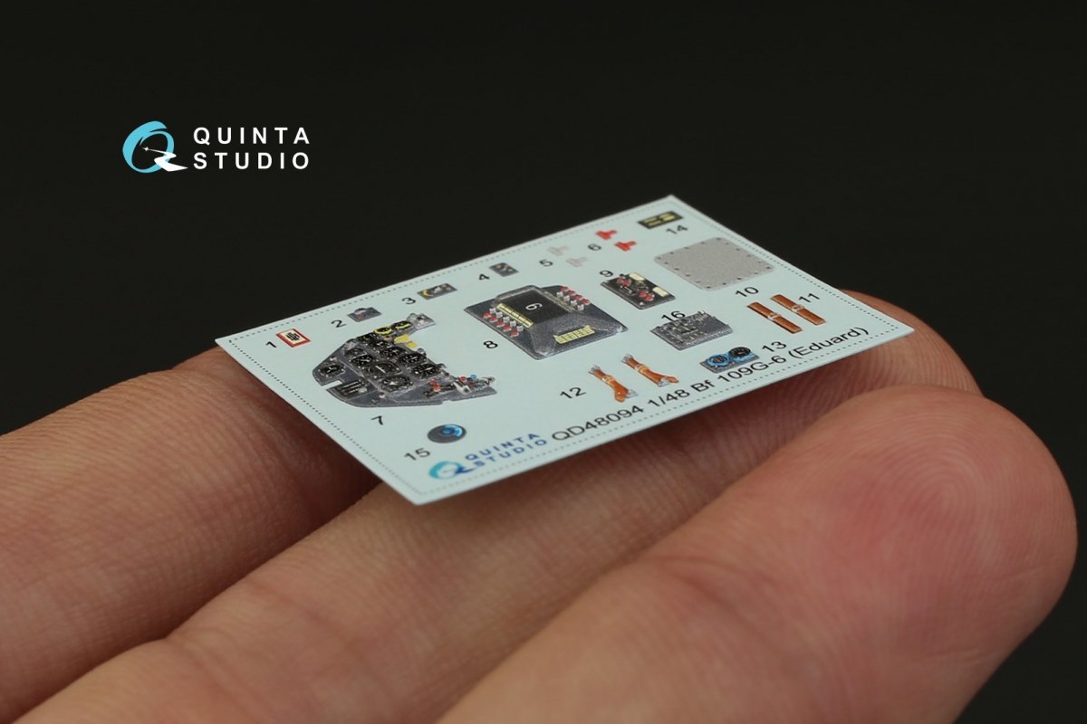 Quinta Studio QD48094 Bf 109G-6 3D-Printed &amp;amp; coloured Interior on decal paper (for Eduard kit) 1/48 – zdjęcie 4
