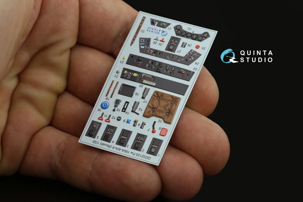 Quinta Studio QD32120 Fw 190 A-8/A-9 3D-Printed &amp;amp; colored Interior on decal paper (Revel) 1/32 – image 9