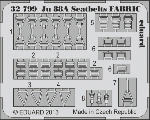 Eduard 32799 Ju 88A seatbelts FABRIC 1/32 Revell – zdjęcie 2