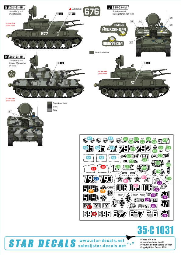 Star Decals 35-C1031 ZSU-23-4 1/35 – zdjęcie 2
