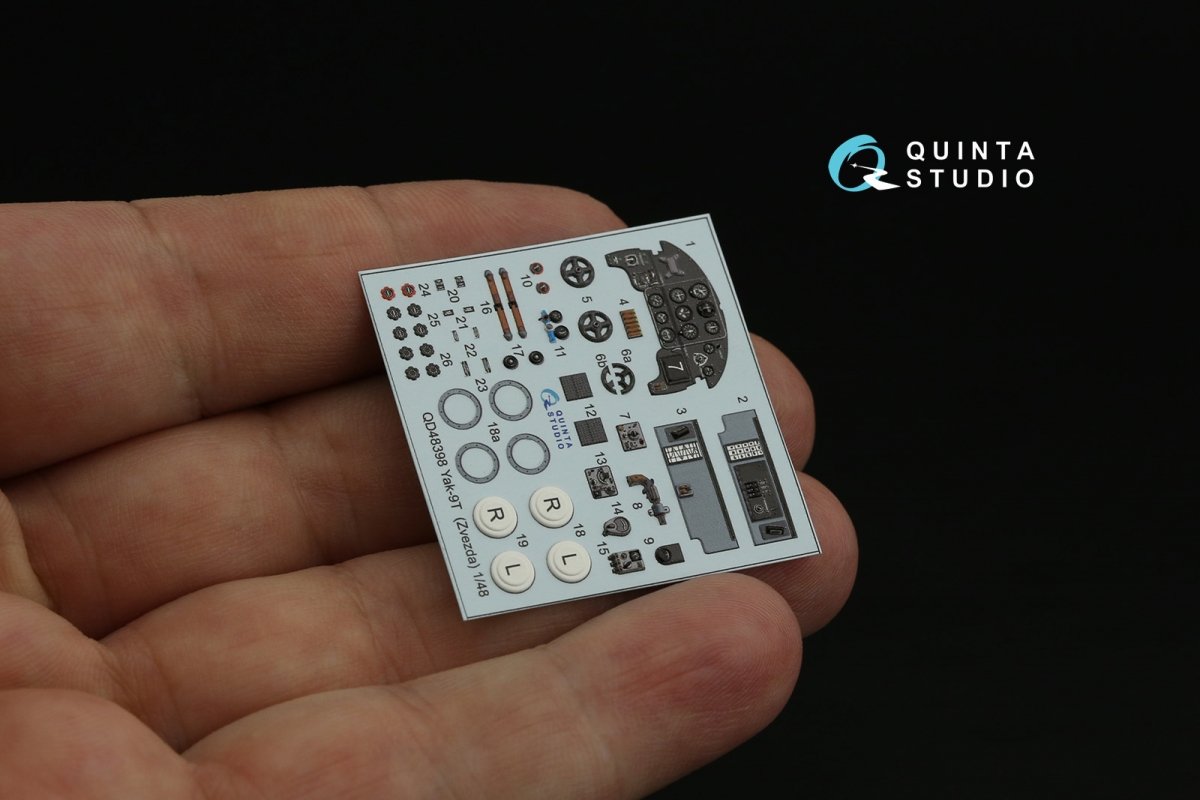 Quinta Studio QD48398 Yak-9T 3D-Printed &amp;amp; coloured Interior on decal paper (Zvezda) 1/48 – zdjęcie 7
