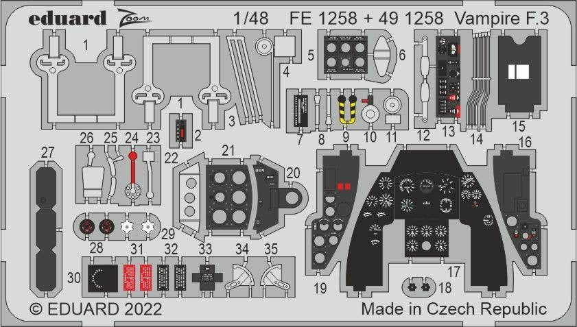 Eduard BIG49328 Vampire F.3 AIR 1/48 – zdjęcie 3