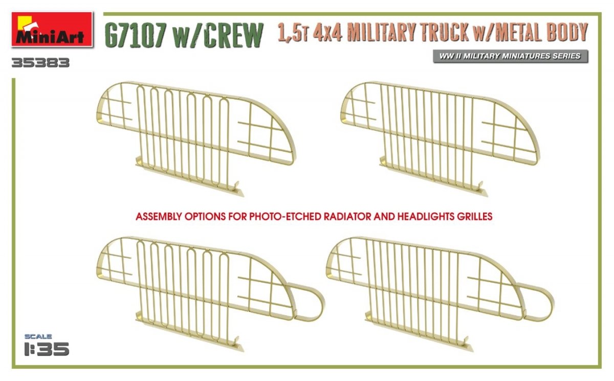 MiniArt 35383 G7107 w/CREW 1.5t 4X4 CARGO TRUCK w/METAL BODY 1/35 – image 12