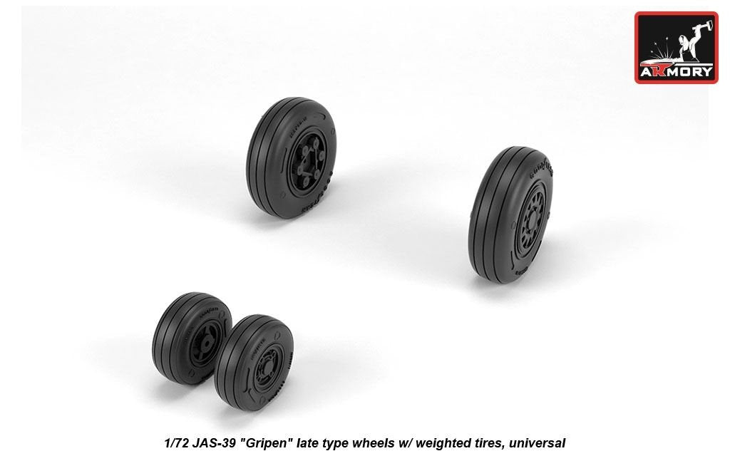 Armory Models AW72504 JAS-39 Gripen wheels w/ weighted tires, late 1/72 – image 3