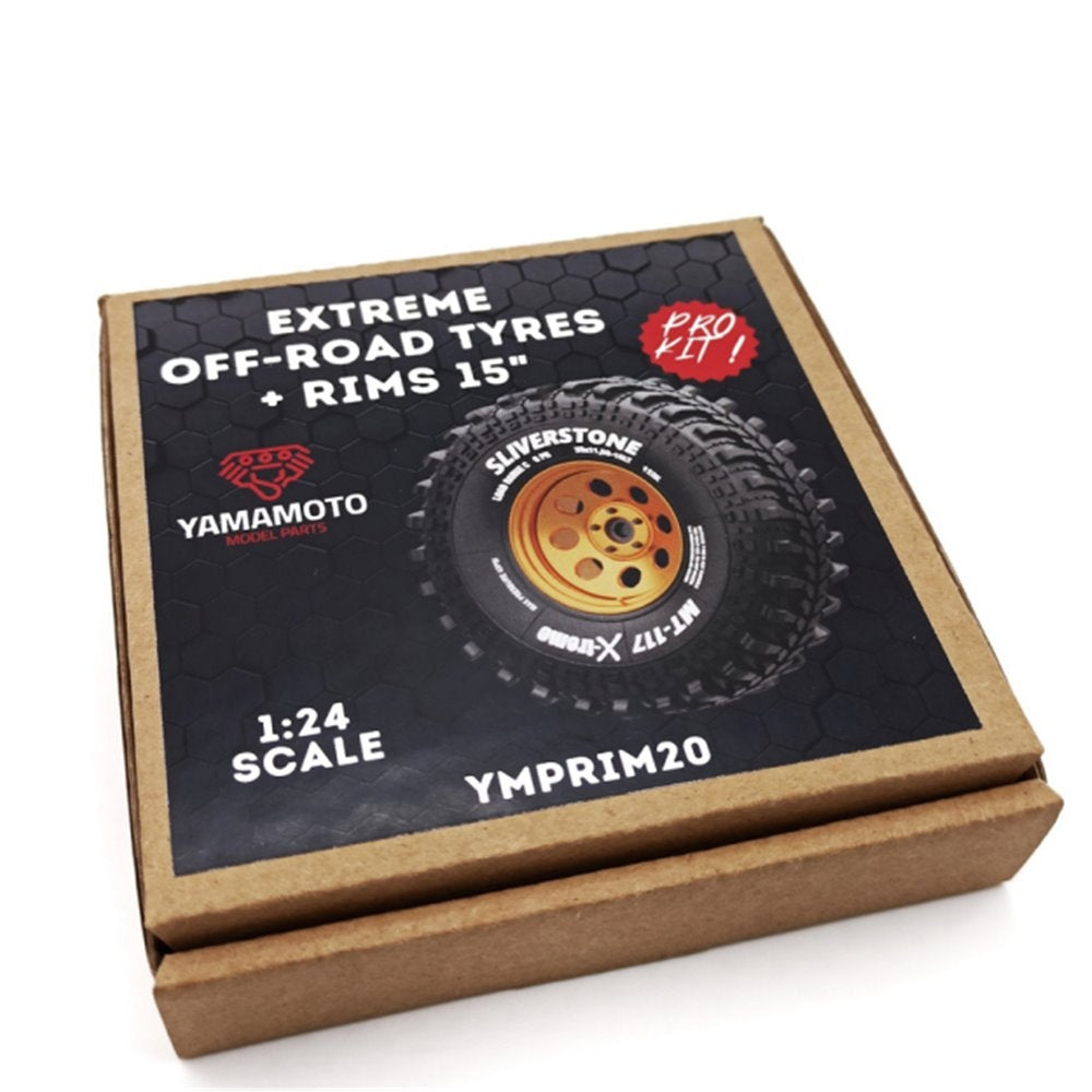 Yamamoto YMPRIM20 Extreme Off-Road Tyres And Rims 15" Pro Kit 1/24