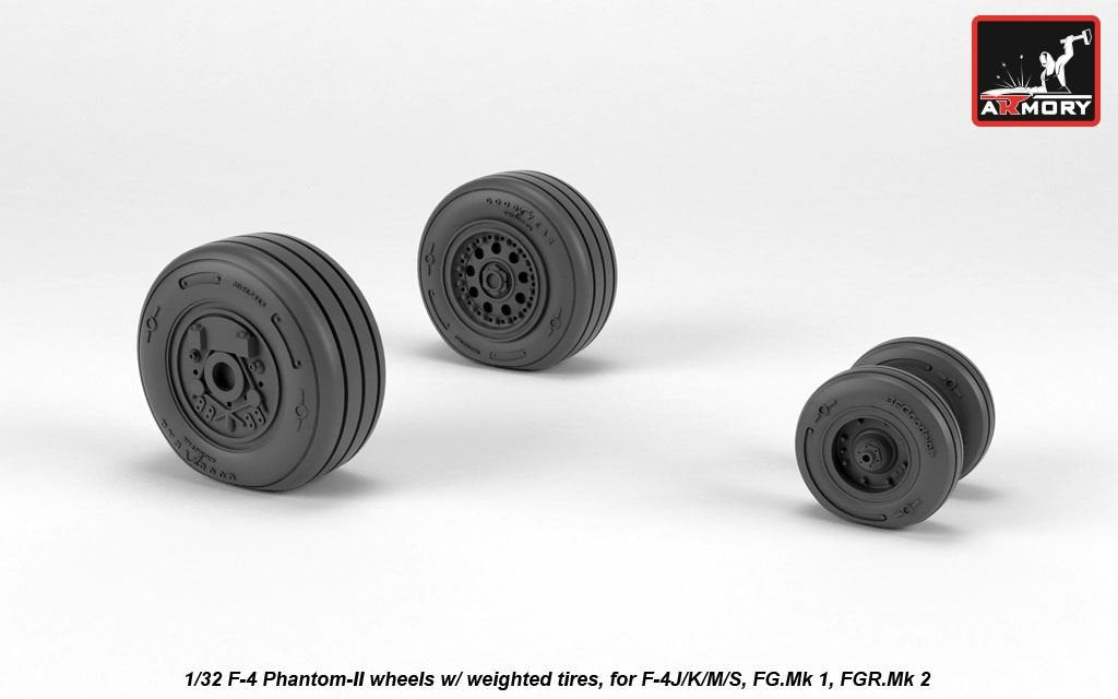 Armory Models AW32308 F-4 Phantom-II wheels w/ weighted tires, late 1/32 – image 2