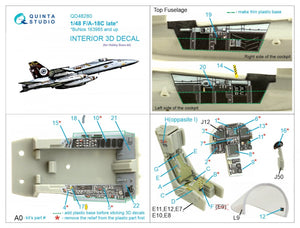 Quinta Studio QD48280 F/A-18C late 3D-Printed &amp;amp; coloured Interior on decal paper (HobbyBoss) 1/48 – zdjęcie 2