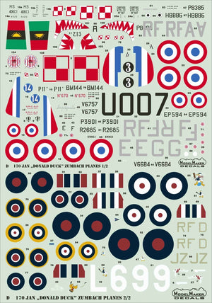 ModelMaker Decals D48170 Jan &amp;quot;Donald Duck&amp;quot; Zumbach Planes 1/48 – zdjęcie 2