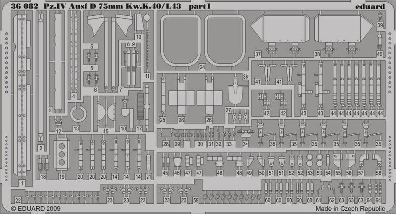 Eduard 36082 Pz. IV Ausf. D Quarter K.40/ L43 75mm 1/35 Dragon – image 2