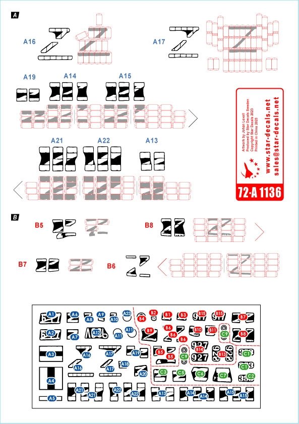 Star Decals 72-A1136 War in Ukraine # 6. T-72B1 and BMP-1 1/72 – zdjęcie 3
