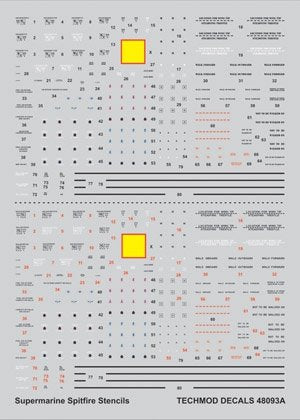 Techmod 48093 - Supermarine Spitfire I-XVI Stencils 1/48