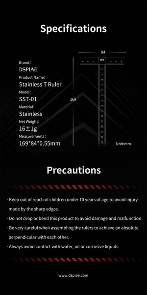 DSPIAE SST-01 Stainless Steel T-Ruler – Bild 9