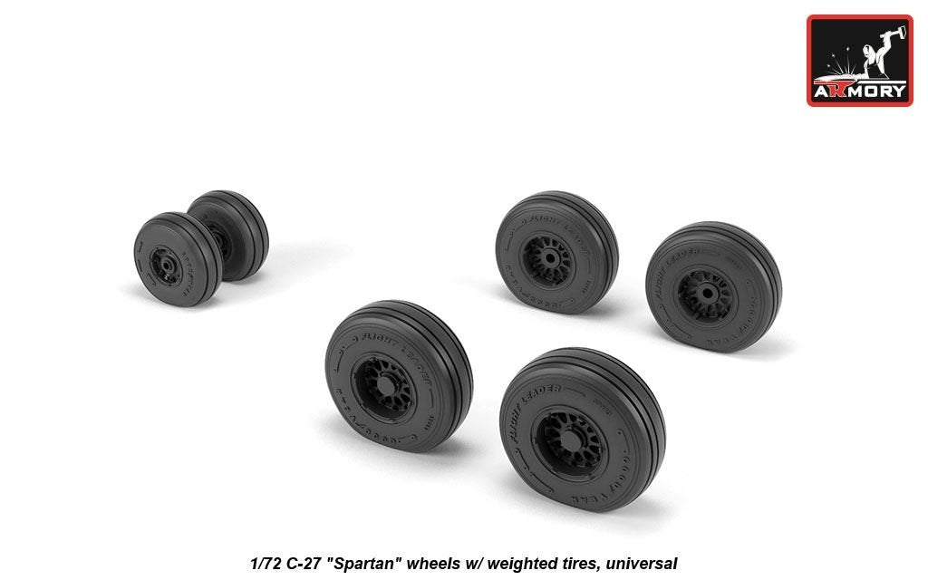 Armory Models AW72505 C-27 Spartan wheels w/ weighted tires 1/72 – zdjęcie 3
