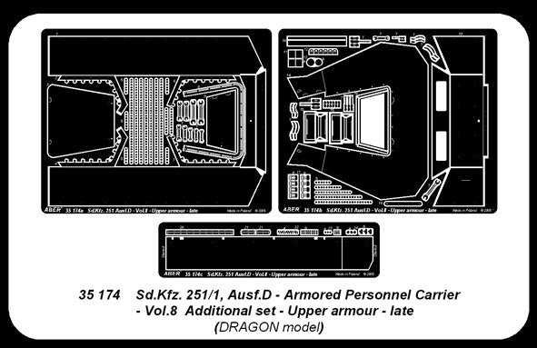 Aber 35174 Sd.Kfz. 251/1 Ausf.D. cz.8 gorny pancerz pozny (DRA) 1/35 – imagen 2
