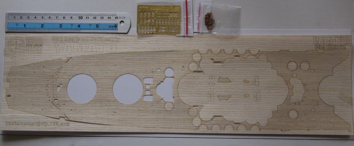 Wood Hunter W35038 Wood deck IJN Yamato for Tamiya 78014 1/350 – zdjęcie 2