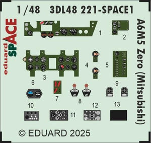 Eduard 3DL48221 A6M5 Zero (Mitsubishi) SPACE FINE MOLDS 1/48 – zdjęcie 3