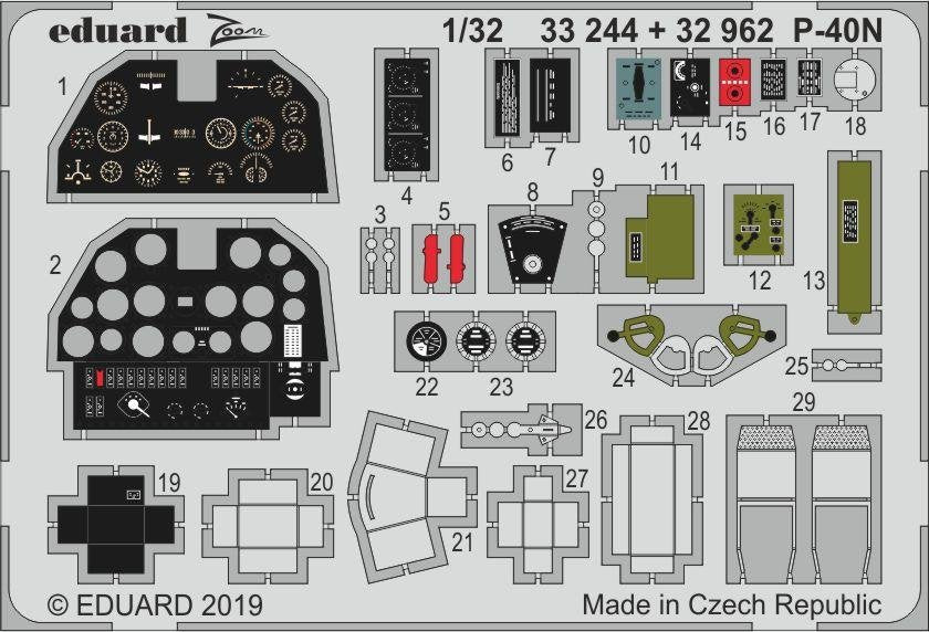 Eduard 32962 P-40N interior 1/32 TRUMPETER