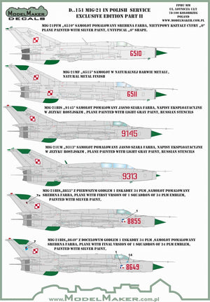 ModelMaker Decals D48151 MiG-21 in Polish service exclusive edition part II 1/48 – zdjęcie 2