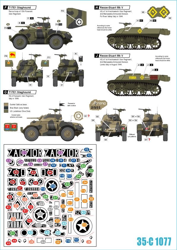 Star Decals 35-C1077 Polish Tanks in Italy # 1 1/35 – zdjęcie 2