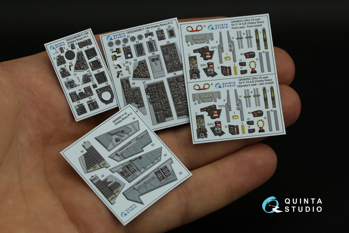 Quinta Studio QD48395 F-14A 3D-Printed &amp;amp; coloured Interior on decal paper (Hobby Boss) 1/48 – zdjęcie 3