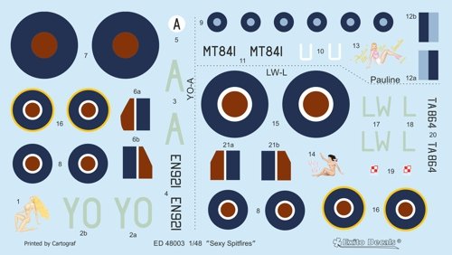 Exito ED48003 DECALS Sexy Spitfires - Supermarine Spitfire LF Mk Vb - VIII - IXe 1/48 – zdjęcie 2