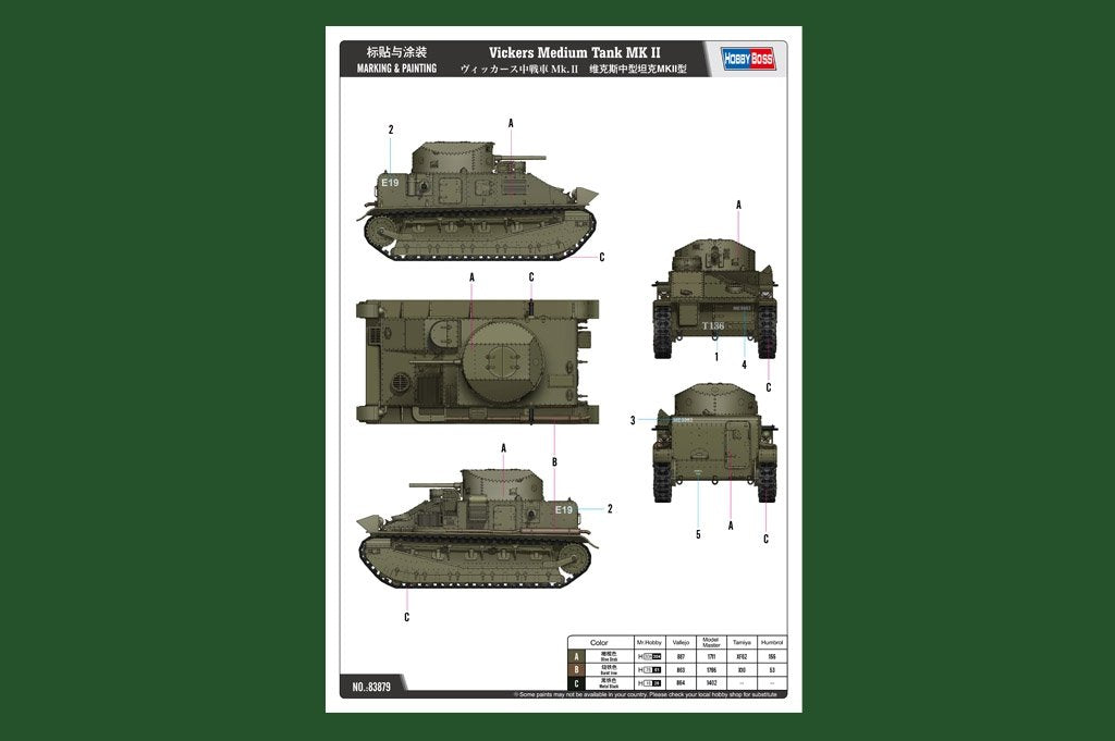 Hobby Boss 83879 Vickers Medium Tank MK II 1/35 – zdjęcie 3
