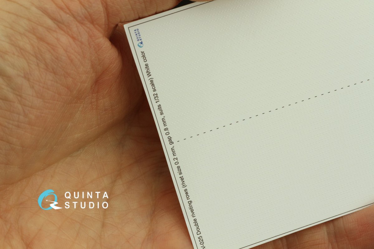 Quinta Studio QRV-025 Double riveting rows (rivet size 0.20 mm, gap 0.8 mm, suits 1/32 scale), White color, total length 5.8 m/19 ft – image 6