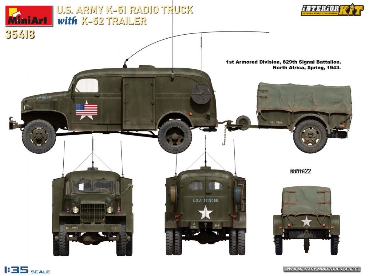 MiniArt 35418 US ARMY K-51 RADIO TRUCK WITH K-52 TRAILER. INTERIOR KIT 1/35 – zdjęcie 13