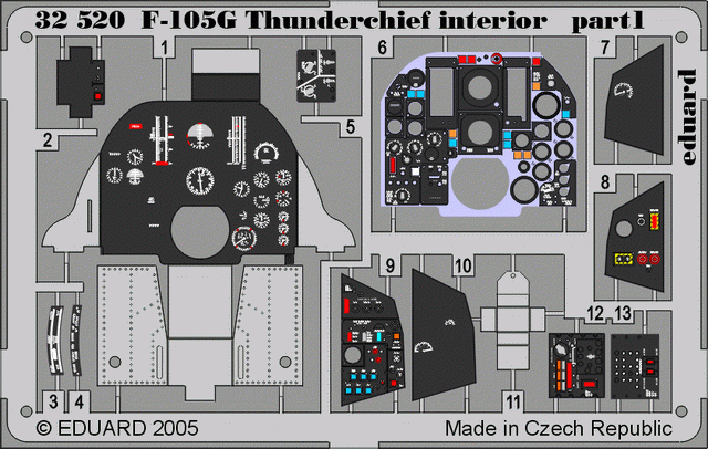Eduard 32520 F-105G interior 1/32 TRUMPETER – zdjęcie 5