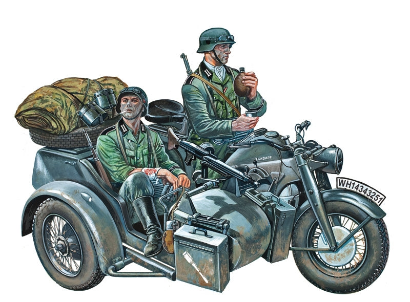 Italeri 0317 ZUNDAPP KS750 WITH SIDECAR 1/35