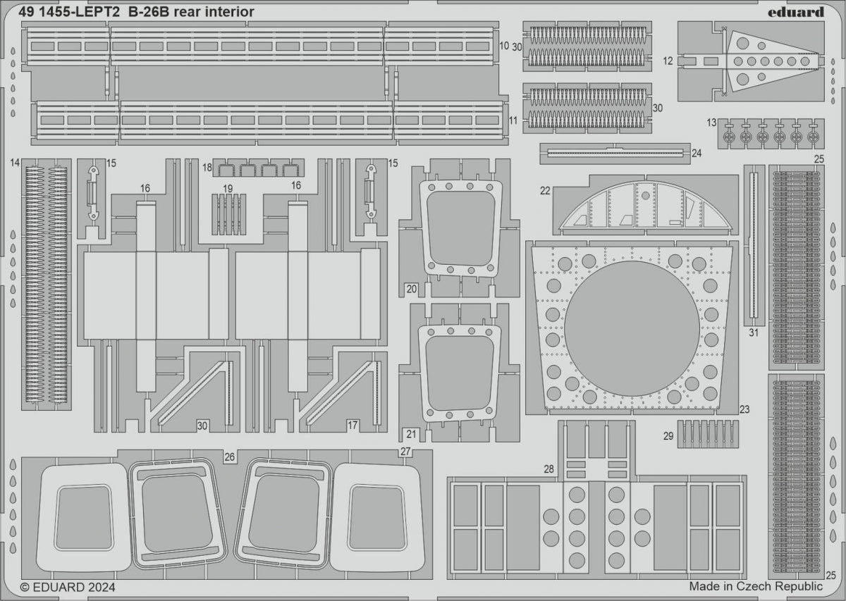 Eduard 491455 B-26B rear interior ICM 1/48 – zdjęcie 2