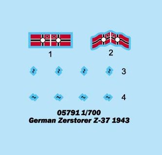 Trumpeter 05791 German Zerstorer Z-37 1943 1/700 – image 2