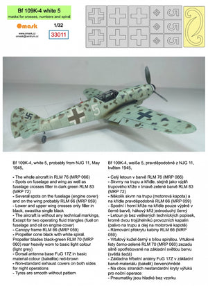 Omask 33011 Bf 109K-4 white 5 (masks for crosses, numbers and spiral) 1/32 – Bild 2