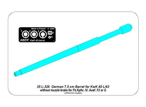 Aber 35L-326 Germ.75mm barrel for Pz VI F2 or G without muzzle brake Fit to Dragon models: 6360; 6363; 6594; 1/35 – imagen 2