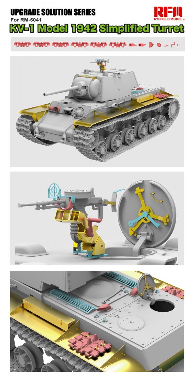 Rye Field Model 2036 KV-1 Model 1942 Simplified Turret - Upgrade Solution 1/35 – image 3