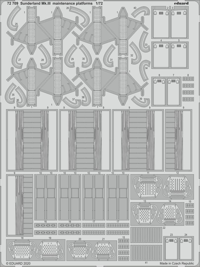 Eduard 72709 Sunderland Mk. III maintenance platforms 1/72 SPECIAL HOBBY