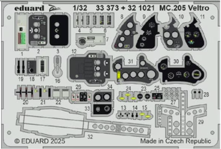 Eduard 321021 MC.205 Veltro detail set ITALERI 1/32 – zdjęcie 2