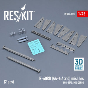 RESKIT RS48-0413 R-40RD (AA-6 ACRID) MISSILES (2 PCS) 1/48 – zdjęcie 2