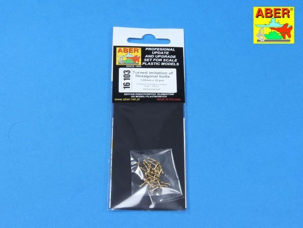 Aber 16103 Turned imitation of Hexagonal bolts 1.55mm x 30pcs. (1/16)