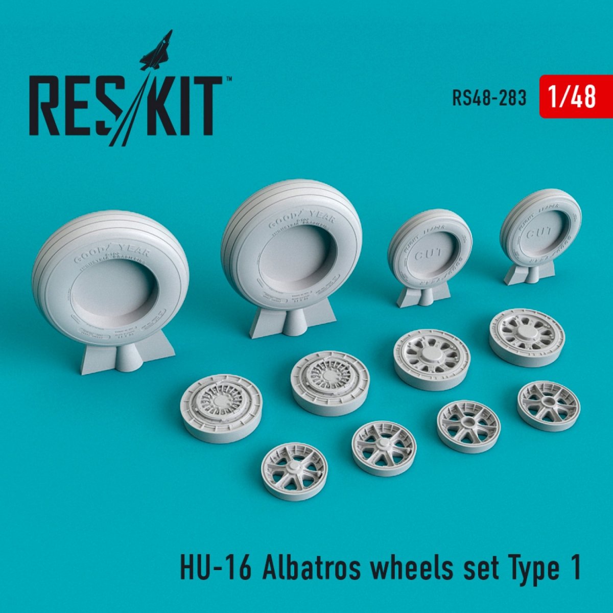RESKIT RS48-0283 HU-16 &amp;quot;ALBATROS&amp;quot; WHEELS SET TYPE 1 1/48