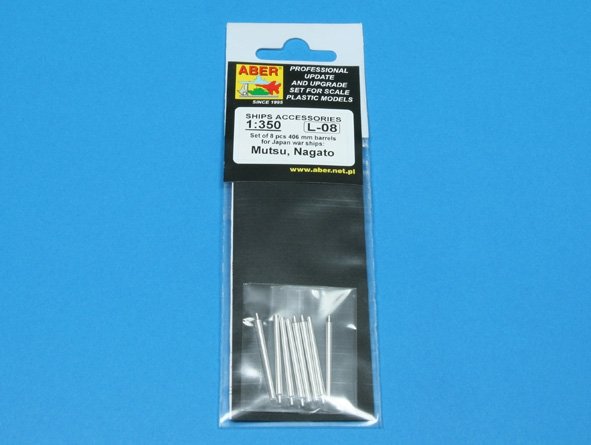 Aber 350L-08 Set of 8 pcs 406 mm barrels for Japanese ships Mutsu and Nagato 1/350 – image 4