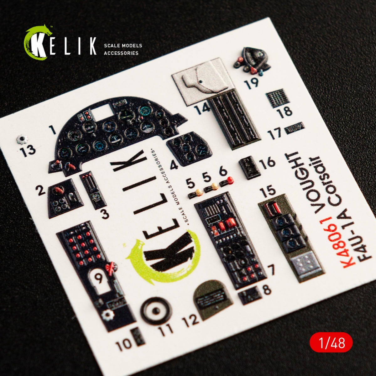 KELIK K48061 F4U-1A CORSAIR INTERIOR 3D DECALS FOR TAMIYA KIT 1/48 – zdjęcie 5