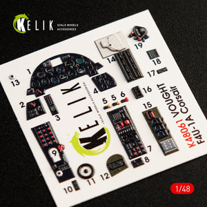 KELIK K48061 F4U-1A CORSAIR INTERIOR 3D DECALS FOR TAMIYA KIT 1/48 – zdjęcie 5