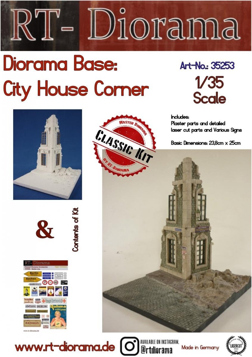 RT-Diorama 35253 Diorama-Base: Cityhouse Corner 1/35