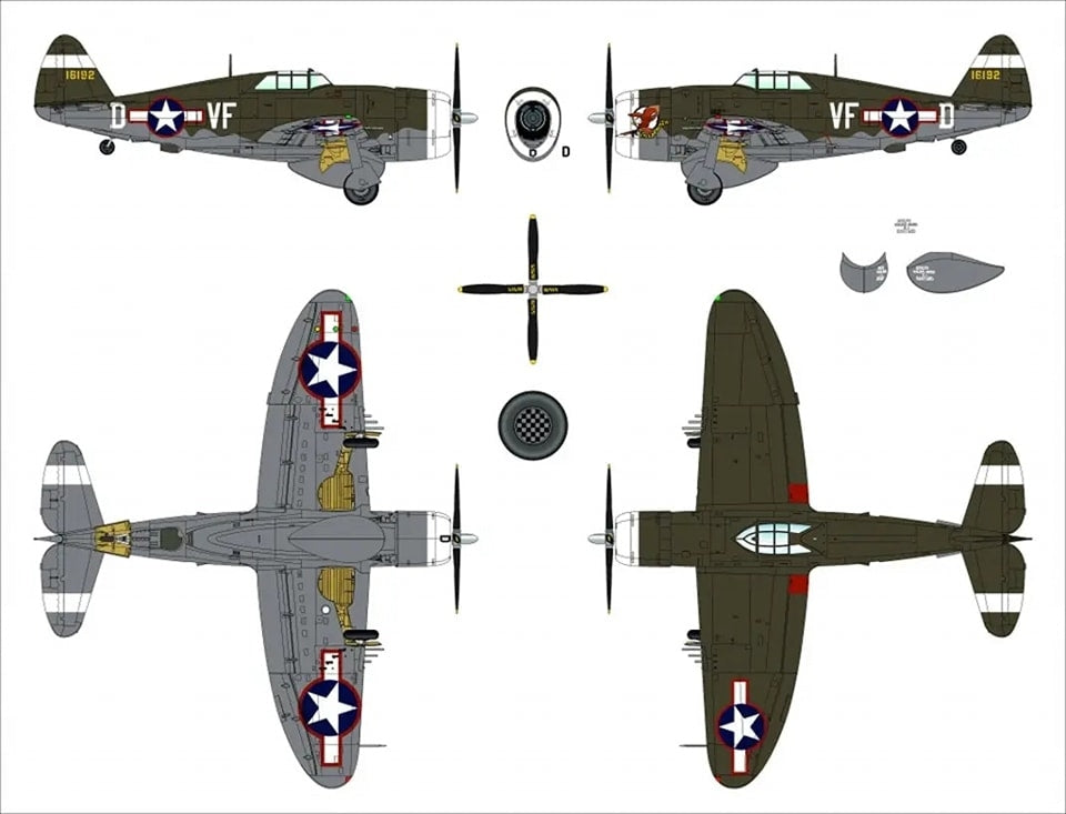 Dora Wings 48054 Republic P-47C Thunderbolt with Ferry Tank 1/48 – zdjęcie 6