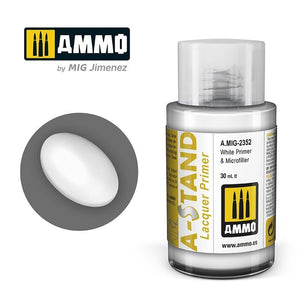 Ammo of Mig 2352 A-STAND White Primer &amp;amp; Microfiller 30ml