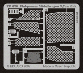 Eduard TP020 Flakpanzer IV Möbelwagen 37mm 1/35 Tamiya