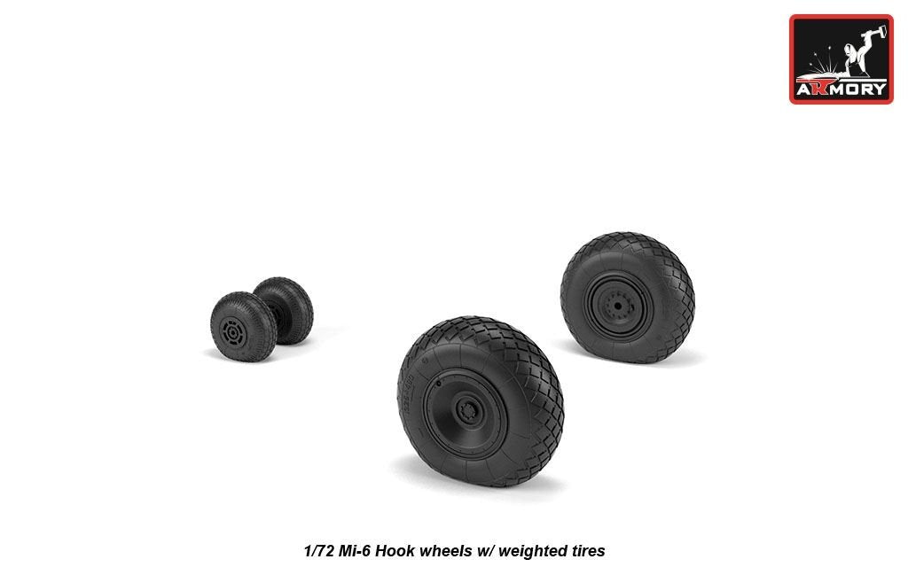 Armory Models AW72058 Mil Mi-6 Hook wheels w/ weighted tires 1/72 – zdjęcie 3