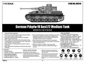 Trumpeter 00919 German Pzkpfw IV Ausf.F2 Medium 1/16 – zdjęcie 4