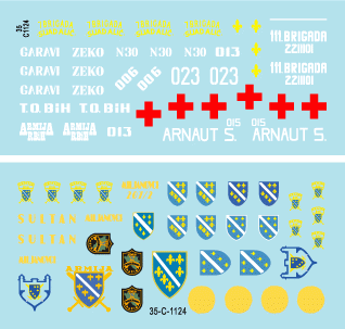 Star Decals 35-C1124 ARBiH (Muslim). T-34/85, M18 Hellcat, T-55/Hellcat, M-84, M-60PB, M53/59 Prague, PT-76B, M47 Patton 1/35 – image 3